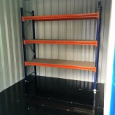 10ft storage container with metal racks (3)