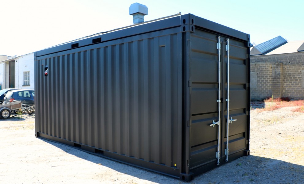20FT open side container met terrascontainer en trap (5