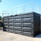 20FT open side container met terrascontainer en trap (6)