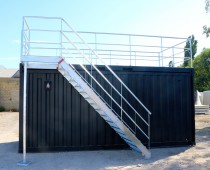 20FT open side container met terrascontainer en trap (2)