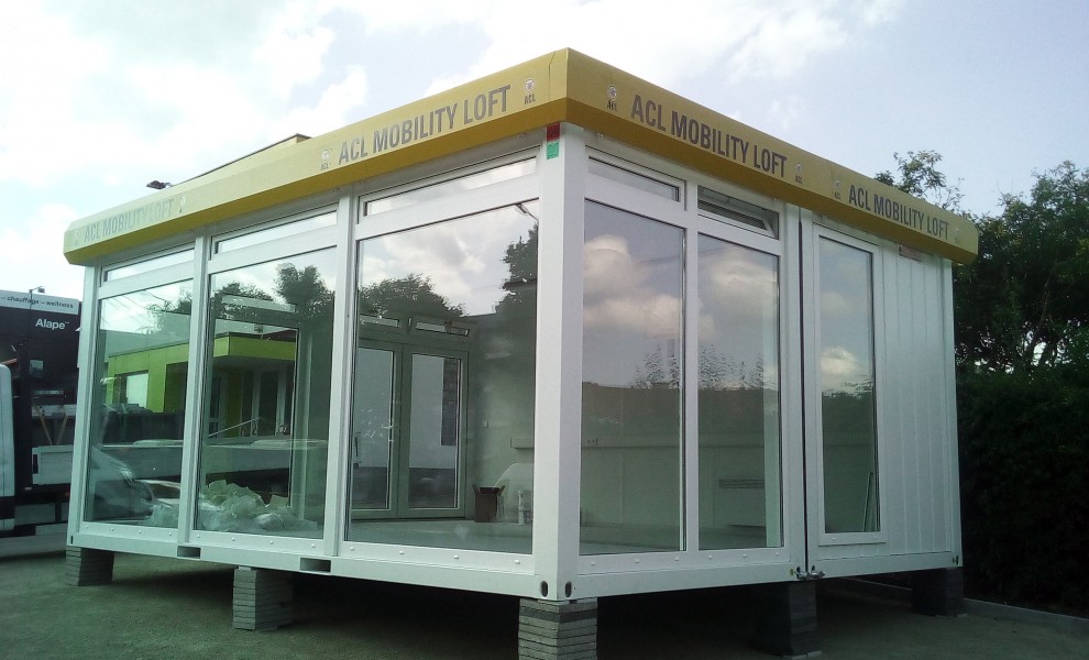 Coupled 20ft showroom containers