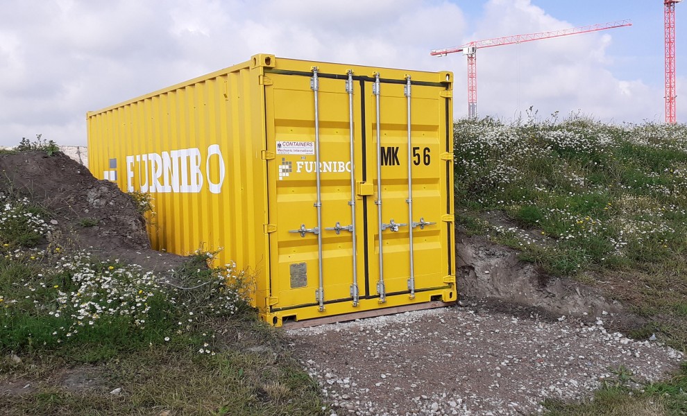 shipping container in company color