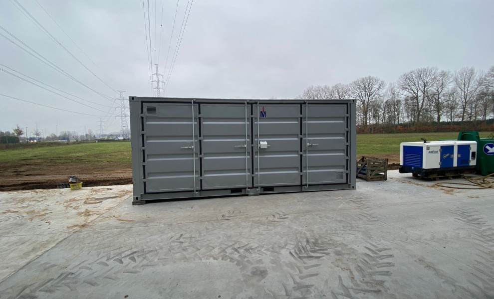 20ft open side environmental container in grey