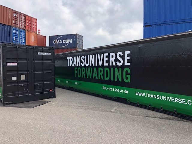 40ft high cube curtain side shipping container with print