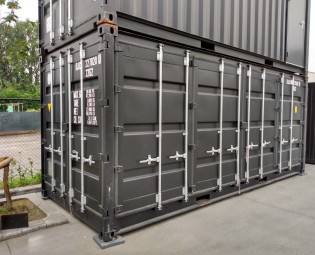first trip 20ft open side shipping container in black