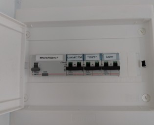 White office container off 6 by 3 meters - fuse box