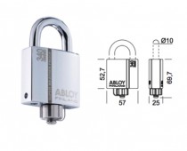 ABLOY PROTEC 2 VORHÄNGSCHLOSS PLM340/25 (SWP) ABNEHMBARER BUGEL