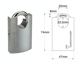 MUL-T-LOCK VORHANGSCHLÖSS G47 (7X7) WIDERSTANDSFÄHIGER BÜGEL (1)