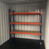 10ft storage container with metal racks (4)