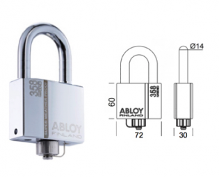 ABLOY PROTEC 2 VORHANGSCHLÖSS (SWP) PLM 358/39T ABNEHMBARER BUGEL