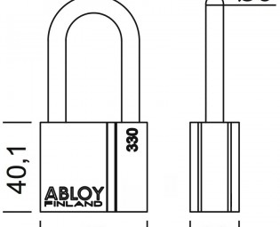 Afmetingen Hangslot PL330/50