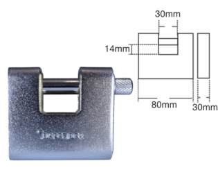 BLOCKHANGSCHLOSS 80MM DEFENDER