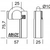 Afmetingen Hangslot PL342/25