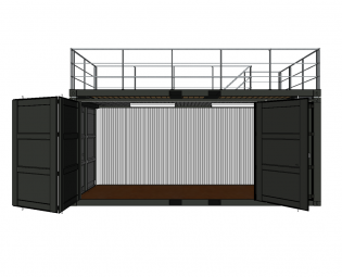 20FT OPEN SIDE CONTAINER MIT TERRASSE UND TREPPE (3)