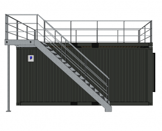 20FT OPEN SIDE CONTAINER MIT TERRASSE UND TREPPE (4)