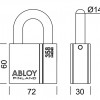 Dimensions Padlock PL358/39