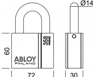 Afmetingen Hangslot PL358/39