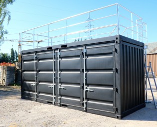 20Ft open side Container mit Terrasse und Treppe (6)