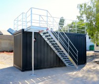 New: open side container with terrace and stairs