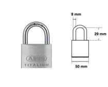 ABUS VÖRHANGESCHLÖSS 64/50 TITALIUM