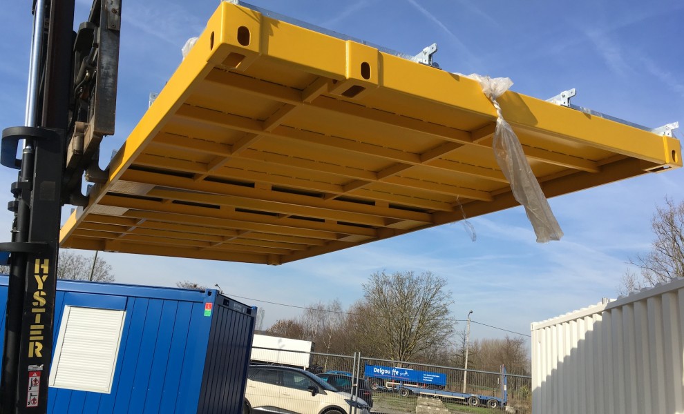 Conteneur de plateforme de 20 pieds avec balustrade pliable