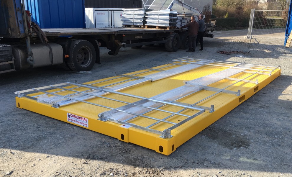 Conteneur de plateforme de 20 pieds avec balustrade pliable