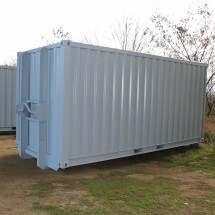 Storage container with hook arm system