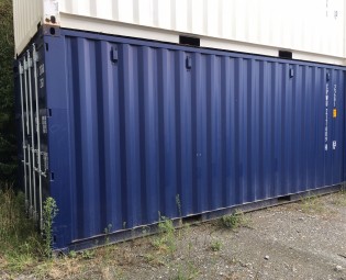 Erste reise 20ft seecontainer blau