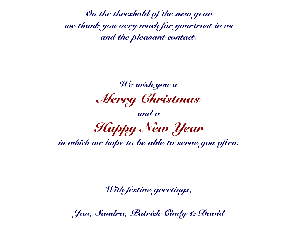 Christmas greetings