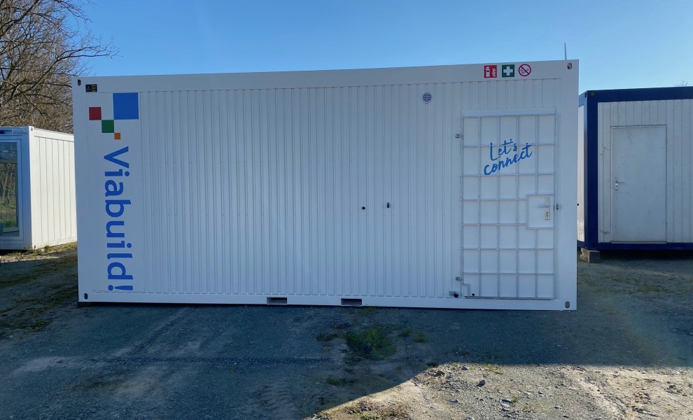 Construction site units with logo