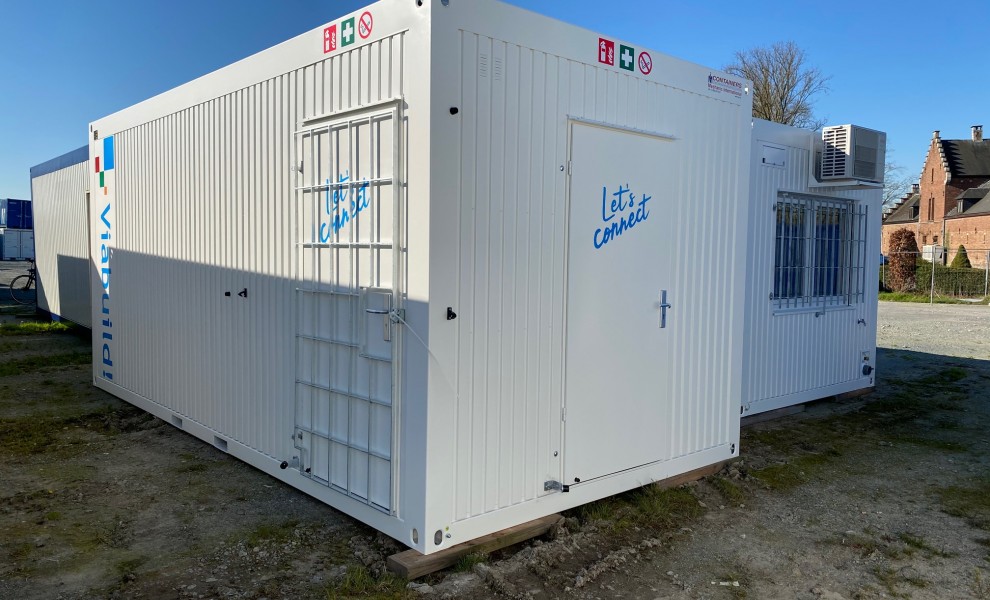Construction site units with logo