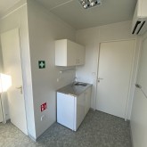 Construction site units with logo