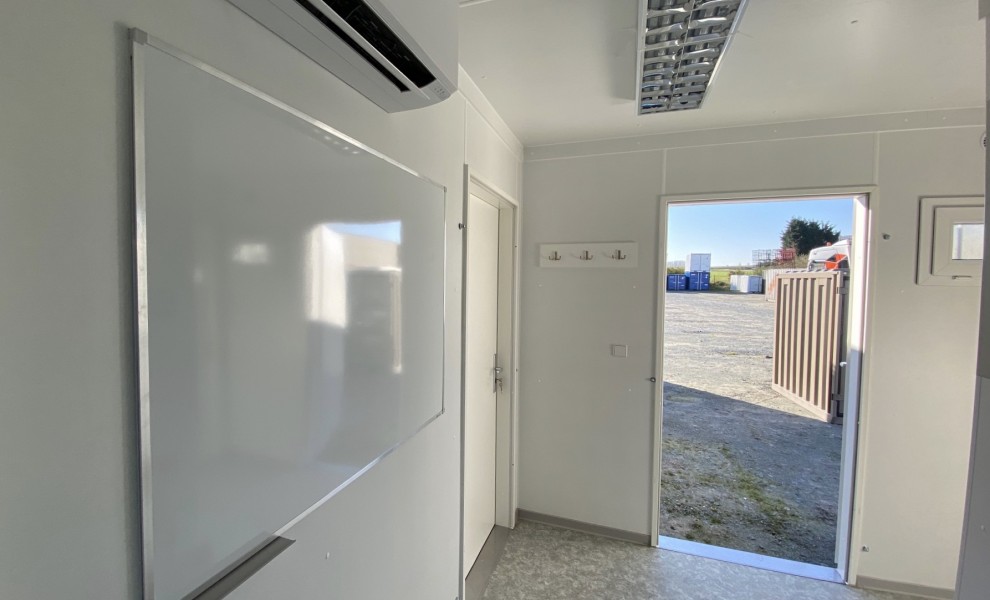 Construction site units with logo