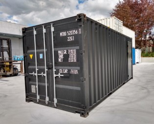 20ft zwarte barcontainer met luik en electriciteit