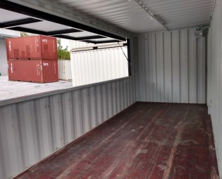 20ft zwarte barcontainer met luik en electriciteit