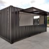 20ft zwarte barcontainer met luik en electriciteit