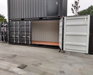 Erste reise 20ft offener seite seecontainer in schwarz