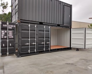 Erste reise 20ft offener seite seecontainer in schwarz