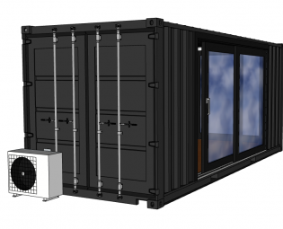 Ontwerptekening 20ft wooncontainer