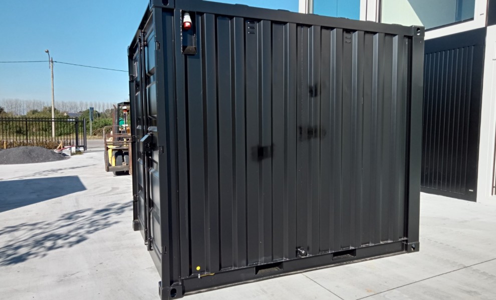 10ft Umweltcontainer mit Elektroanschluss in ral 9005 schwarz