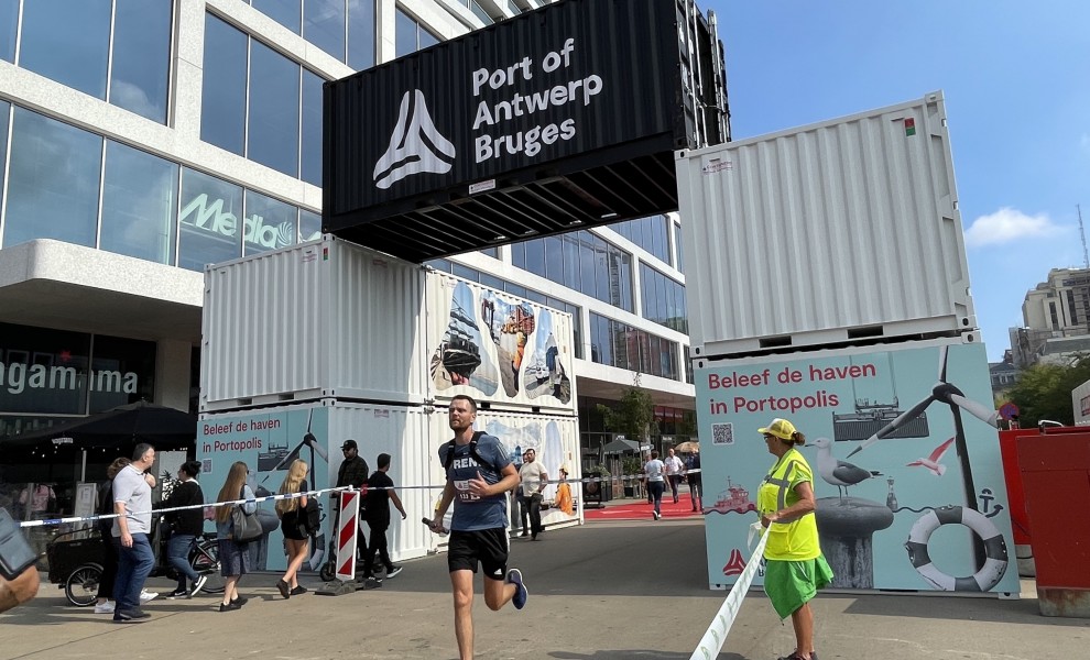 Arrivée de l'Antwerp Marathon