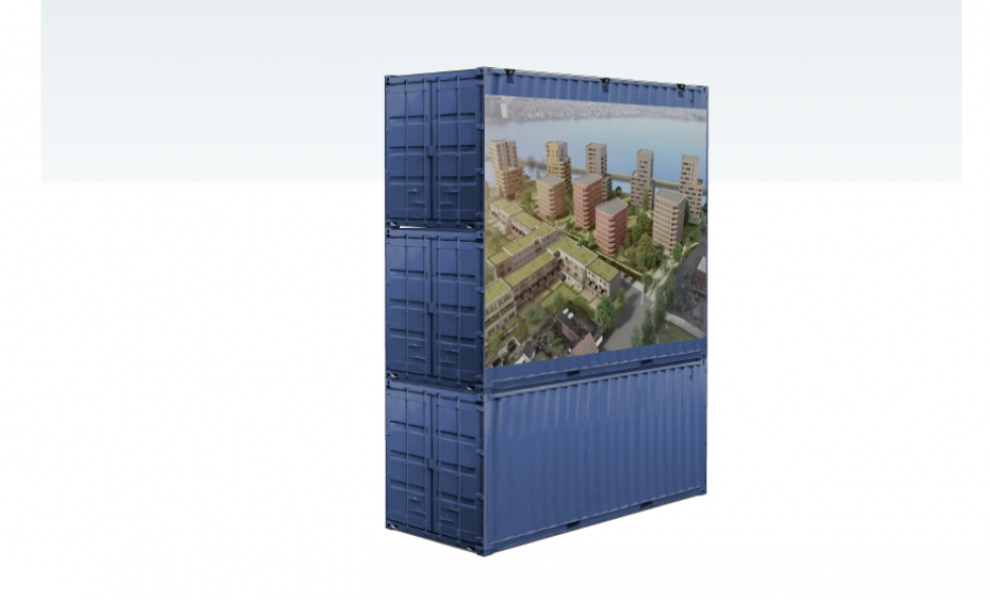Containers with publicity frame (3)