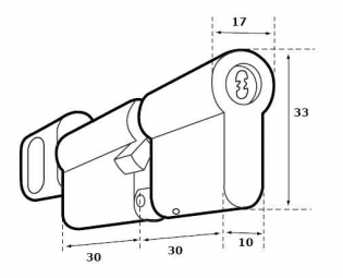 DIMESNIES ABLOY PROTEC KNOPCILINDER - INBOORBEVEILIGD 30/30