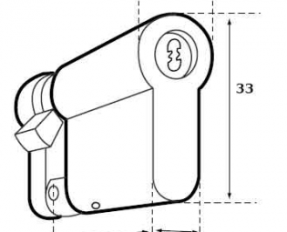 DIMENSIONS ABLOY PROTEC DEMI CYLINDRE - CONTRE LE FORAGE 30/10