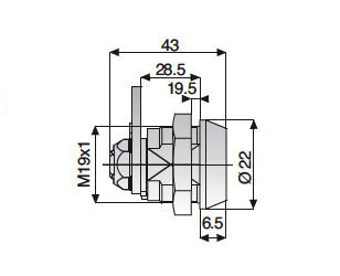 Dimensions Cylindre a batteuse Abloy CL103