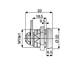 Dimensions Cylindre a batteuse Abloy CL103